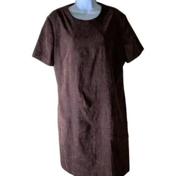 Vintage Worthington Dress Womens Size 18 A-Line Back Zip Short Sleeves Burgundy - Picture 3 of 6